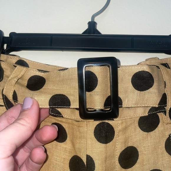 Lisa Marie Fernandez Black and Gold Polka Dot High Waist Linen Shorts Size 2 - Picture 4 of 10